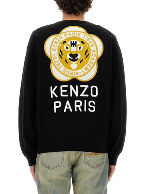 KENZO Regular Fit Cardigan with Embroidered Tiger Academy