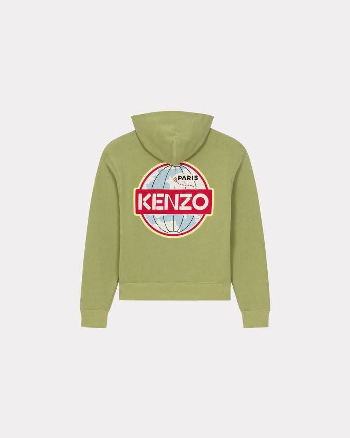 KENZO メンズ用オリジナルセージグリーンフーディー - SS24コレクション