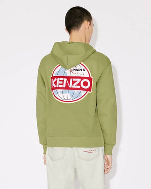 KENZO メンズ用オリジナルセージグリーンフーディー - SS24コレクション