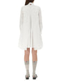 THOM BROWNE Classic White Shirt Dress with Front Button Closure