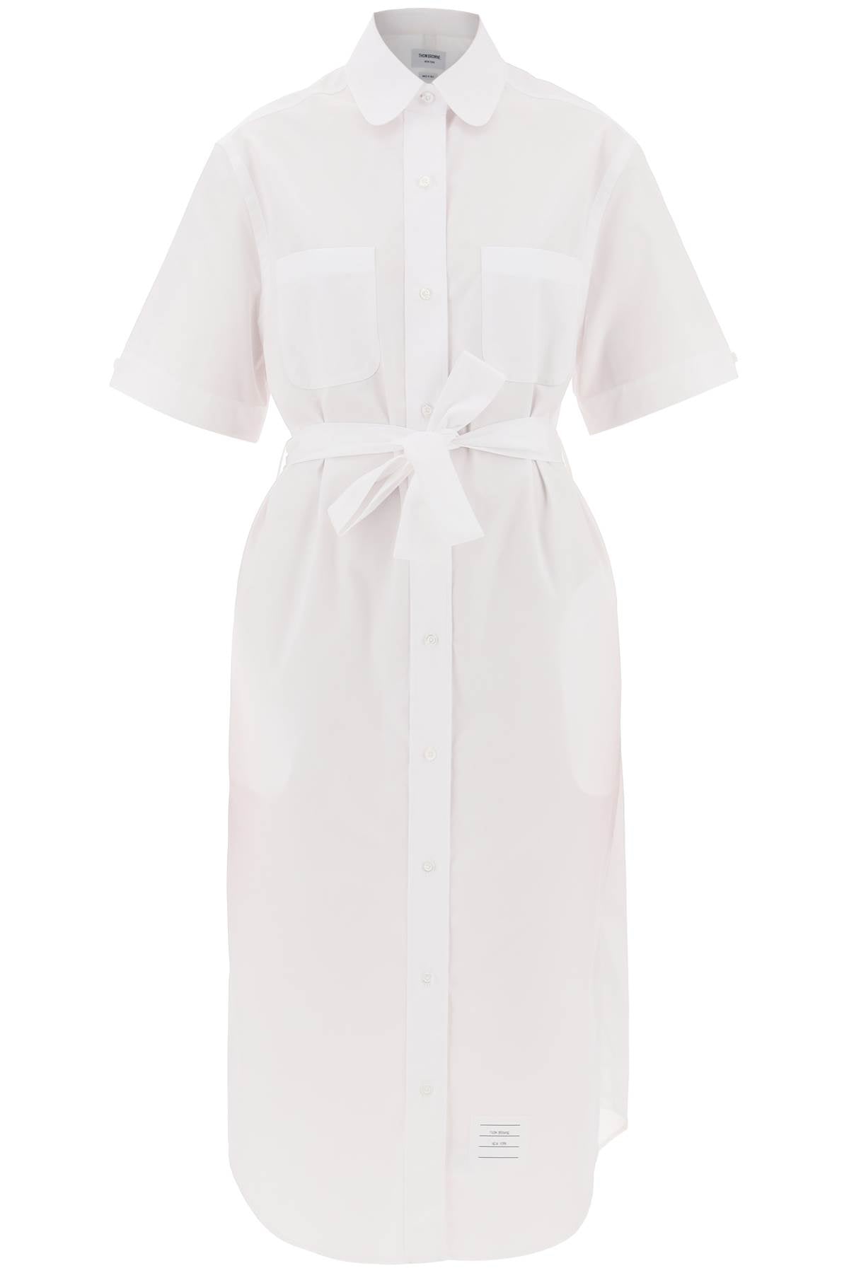 THOM BROWNE MIDI BLOUSE WITH BELT