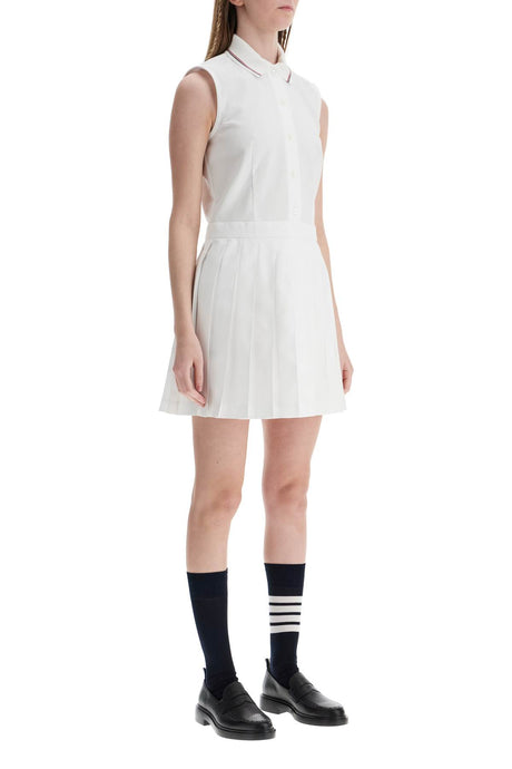 THOM BROWNE Pleated Cotton Mini Dress for Women