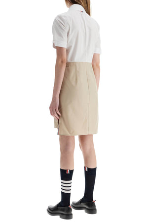 THOM BROWNE Slim Fit Typewriter Cloth Dress with Striped Logo