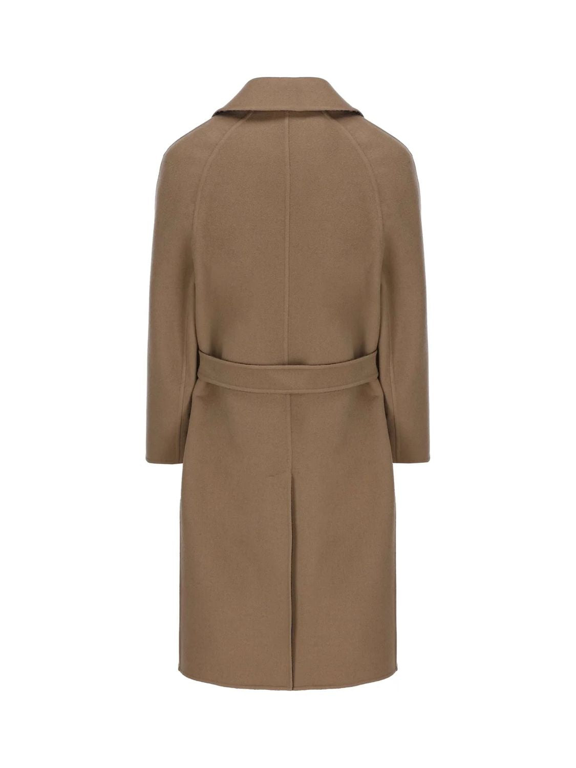 FENDI Men's Double Wool Trench Coat in Castoro and Nero