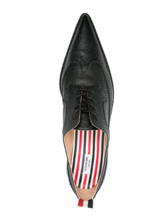 THOM BROWNE Pointed-Toe Leather Brogues for Women