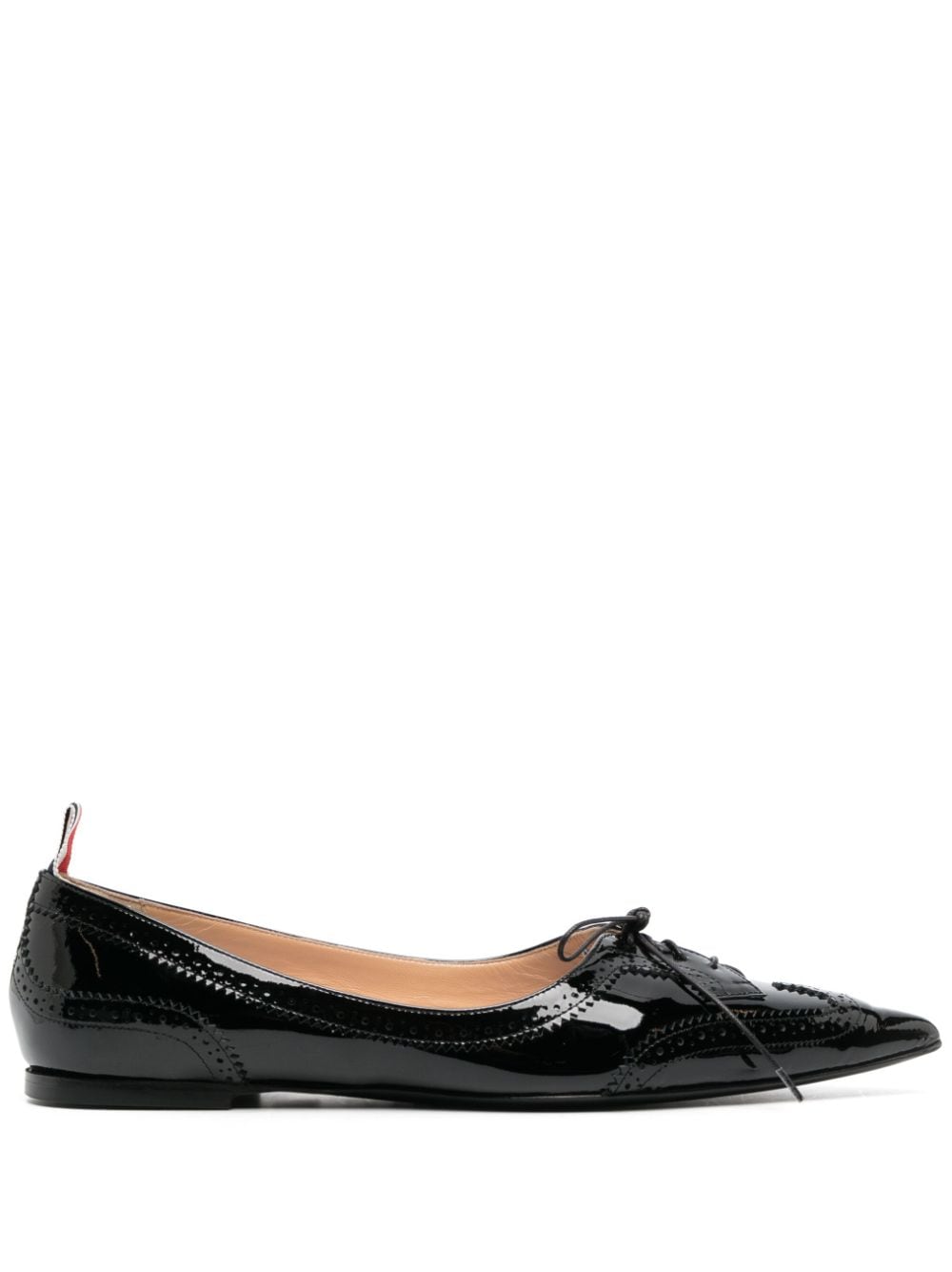 THOM BROWNE Pointed-Toe Patent Leather Loafers for Women