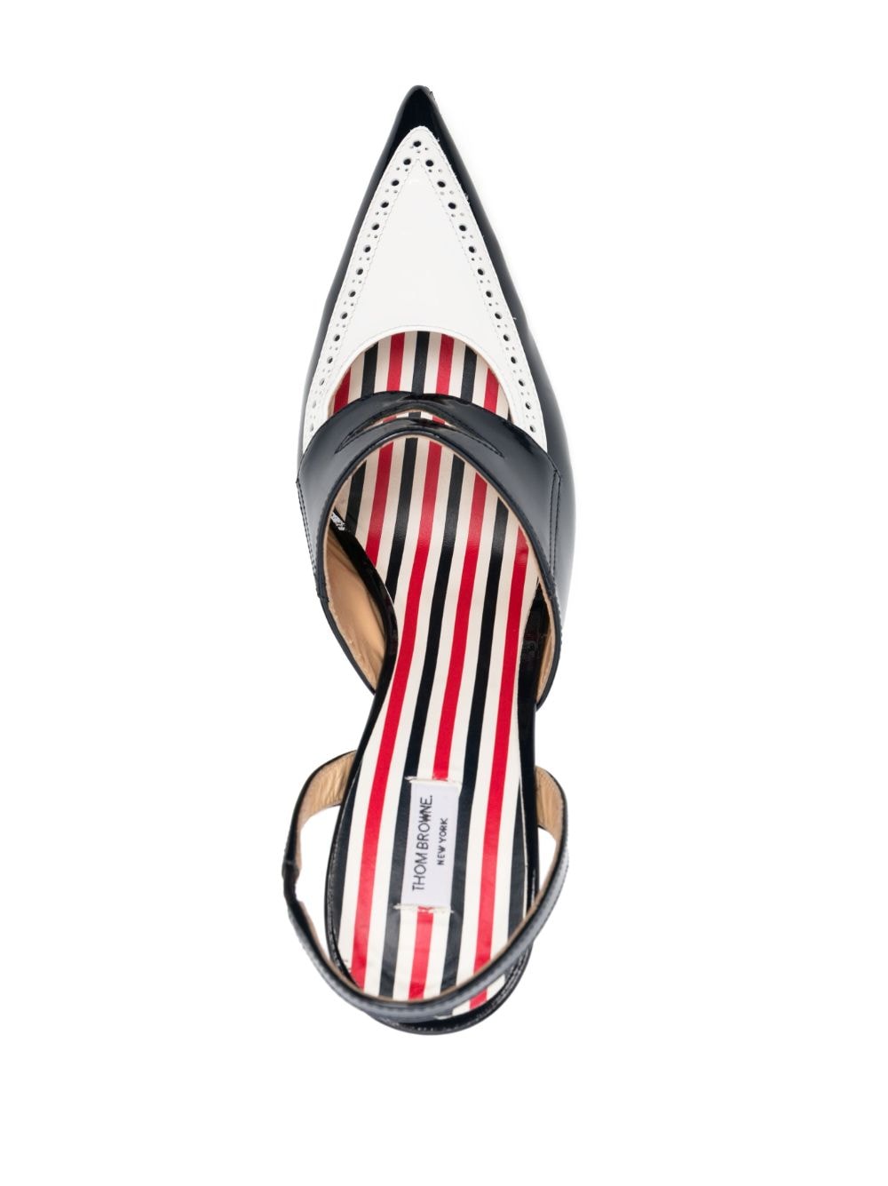 THOM BROWNE Curved-Heel 120MM Leather Pumps with Perforated Detailing