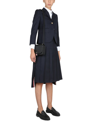 THOM BROWNE Plisetted Mini Skirt with Side Button Closure