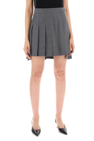 THOM BROWNE Wool Pleated Mini Skirt (Size IT 38)