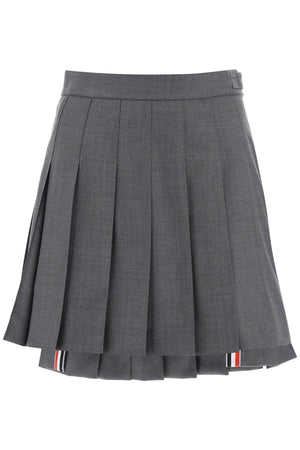 THOM BROWNE Wool Pleated Mini Skirt (Size IT 38)