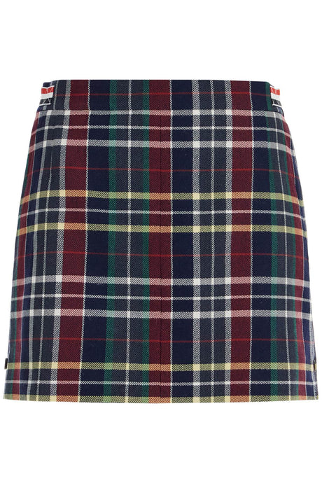 THOM BROWNE Wool Twill Tartan Mini Skirt