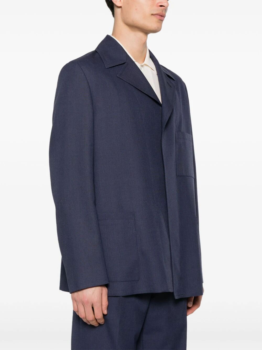 FENDI Single-Breasted Virgin Wool Jacket for Men