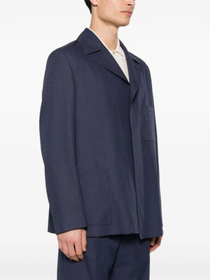 FENDI Single-Breasted Virgin Wool Jacket for Men