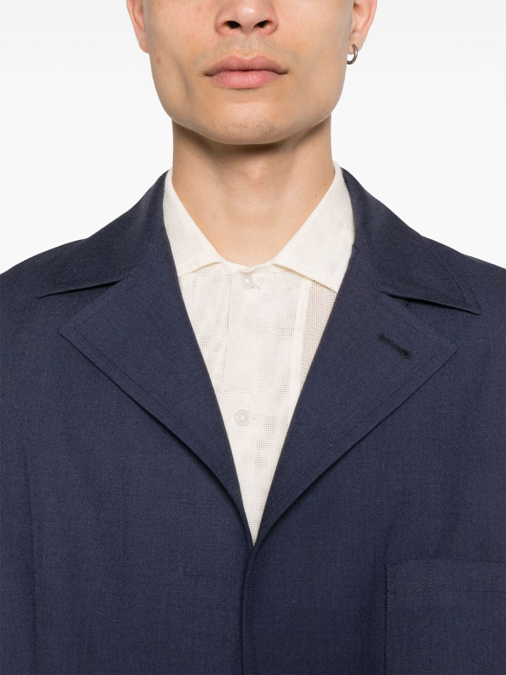 FENDI Single-Breasted Virgin Wool Jacket for Men