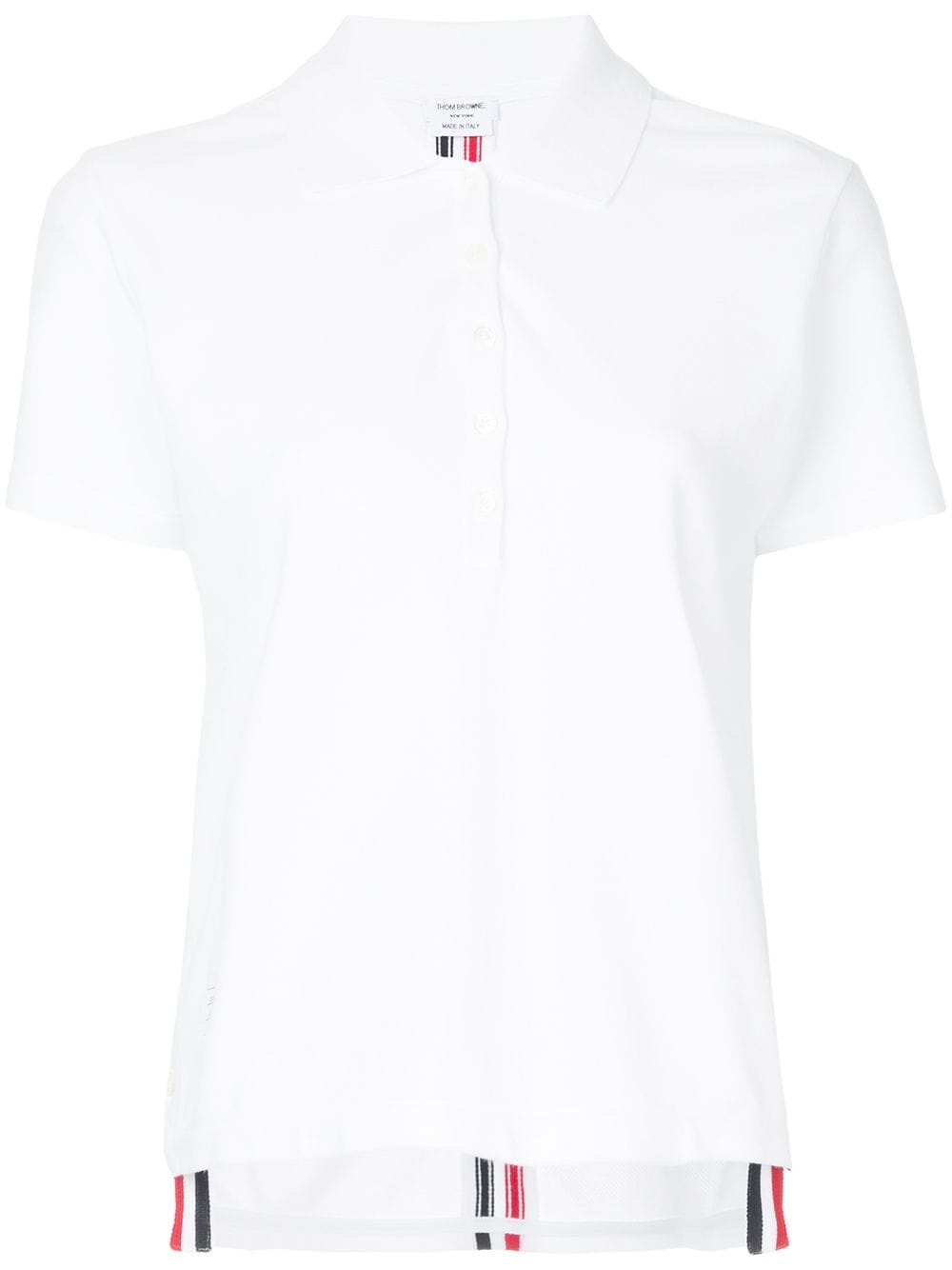 THOM BROWNE Reinvented Tri-Stripe Cotton Polo Shirt