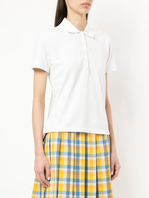 THOM BROWNE Reinvented Tri-Stripe Cotton Polo Shirt