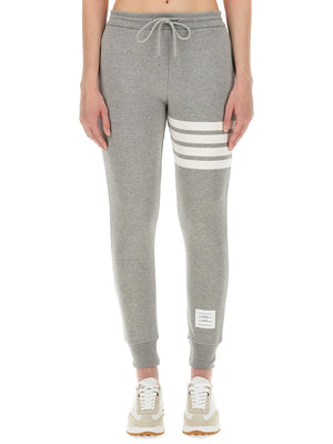 THOM BROWNE Cotton Fleece Pants with Elastic Waistband