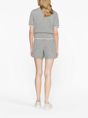 THOM BROWNE Checkered Mini Tweed Shorts