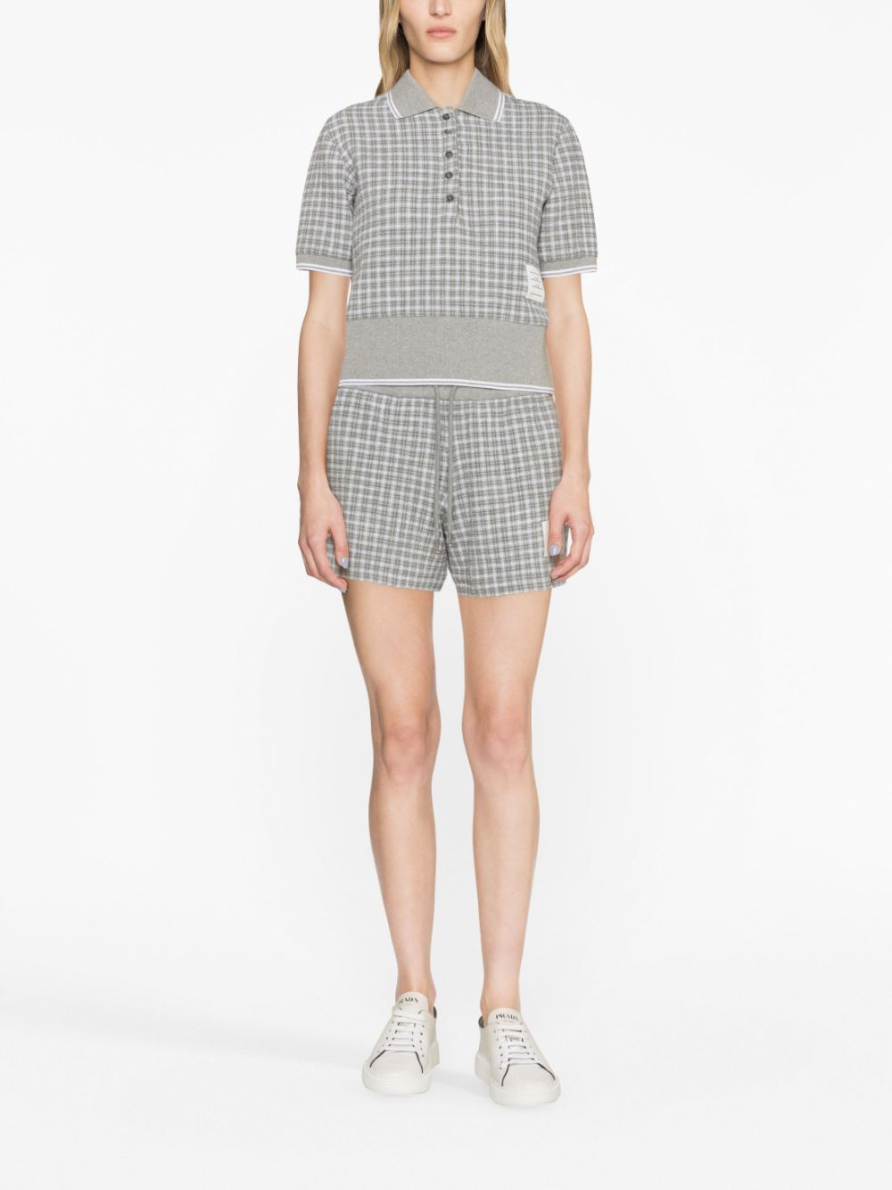 THOM BROWNE Checkered Mini Tweed Shorts