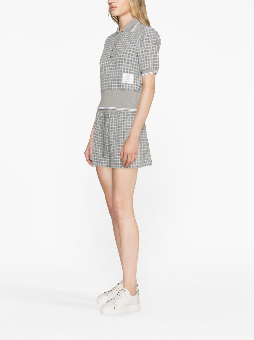 THOM BROWNE Checkered Mini Tweed Shorts