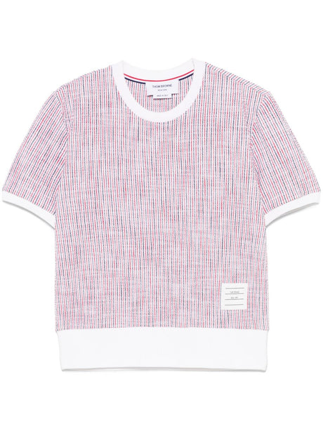 THOM BROWNE RWB Stripe Cotton T-Shirt for Women - Crew Neck