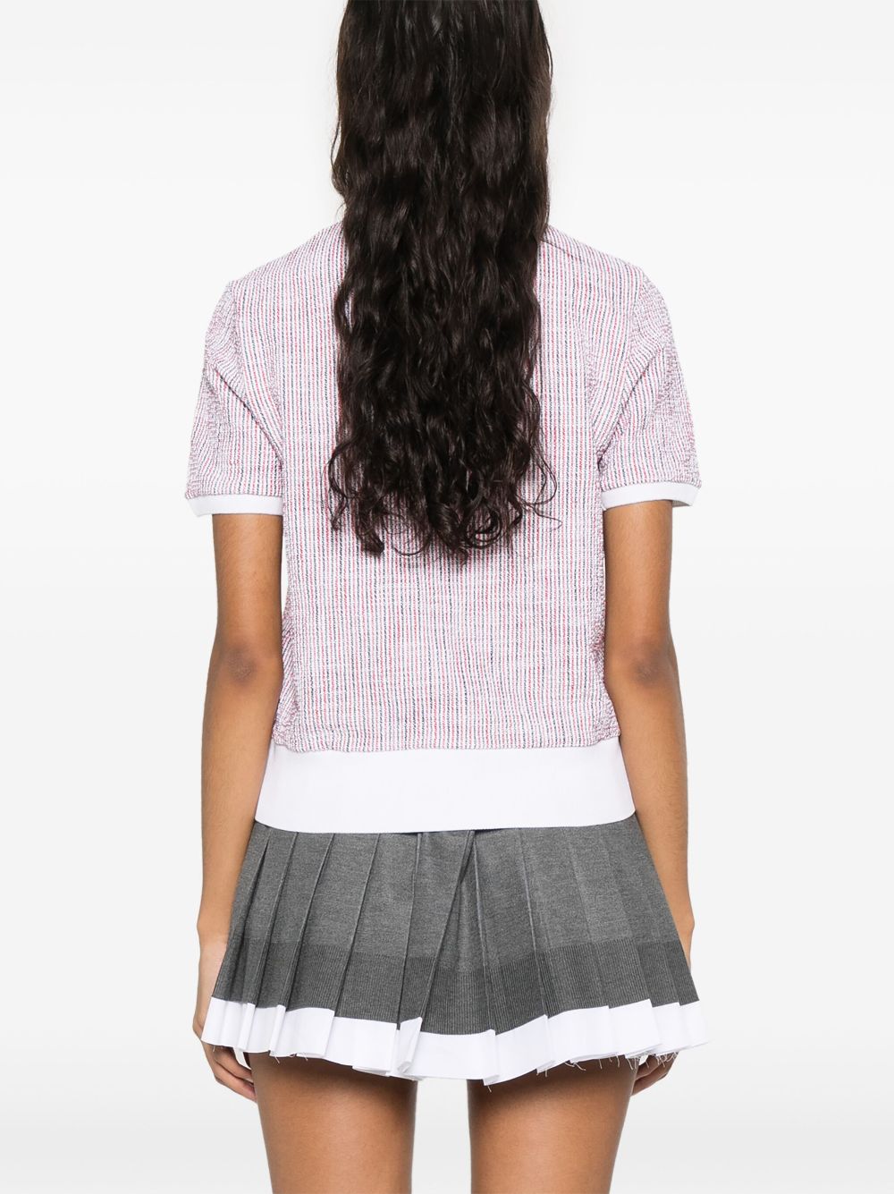 THOM BROWNE RWB Stripe Cotton T-Shirt for Women - Crew Neck