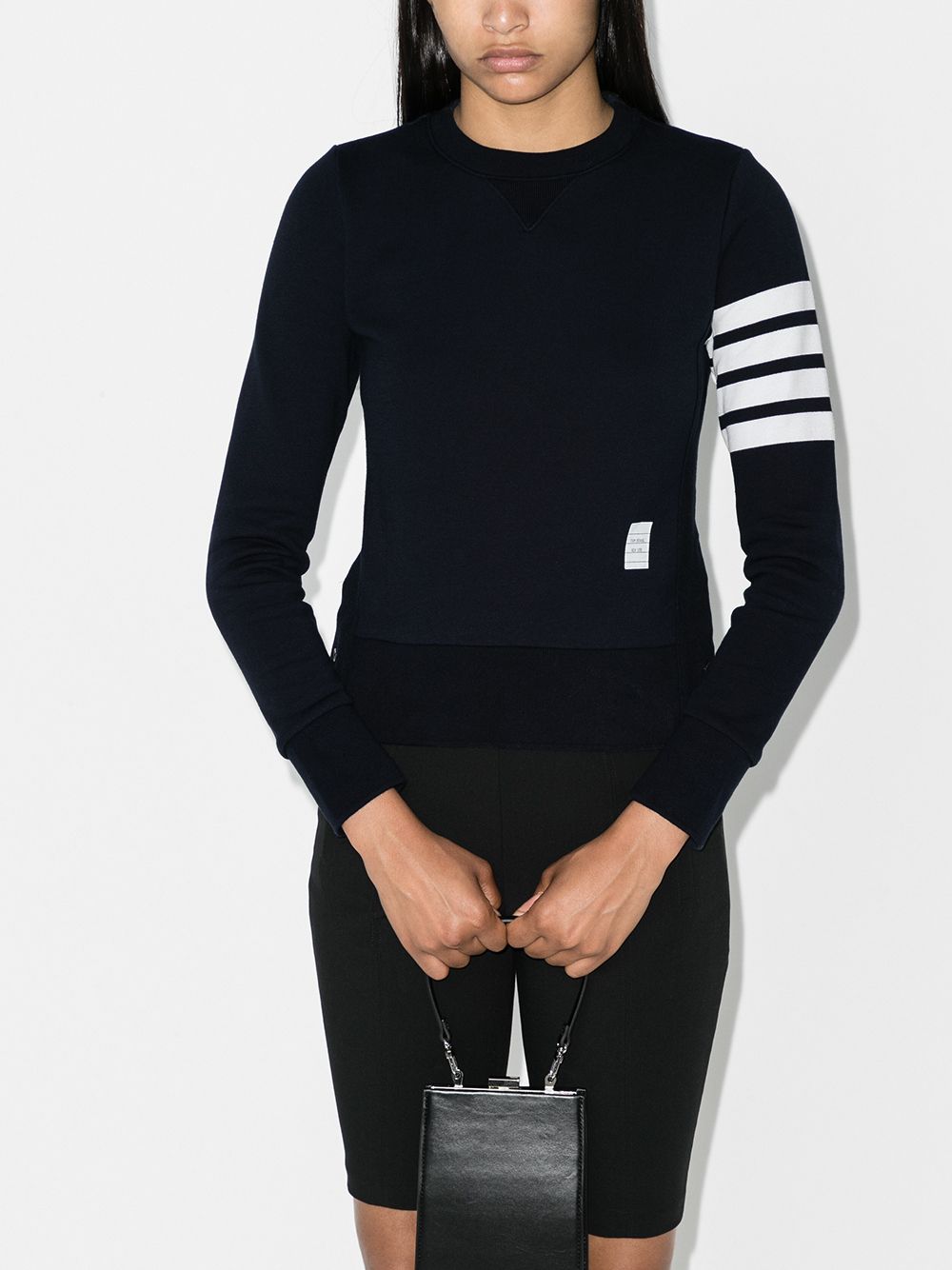 THOM BROWNE Women's 4-Bar Cotton Crewneck Sweatshirt