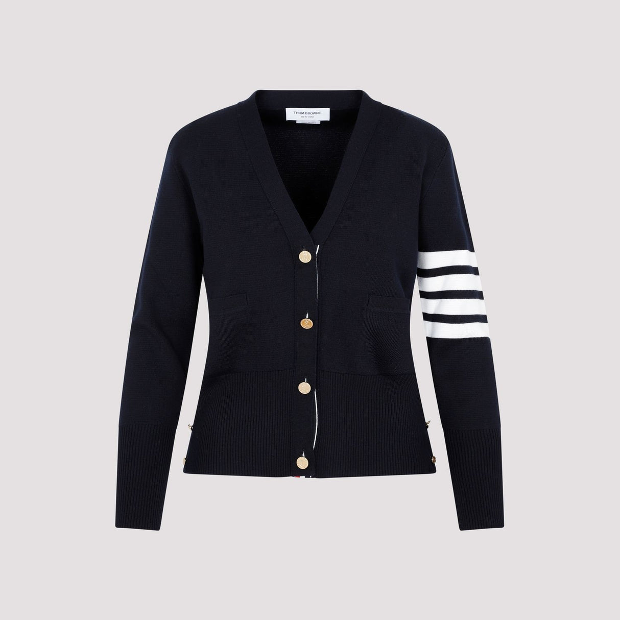 THOM BROWNE Classic Virgin Wool Cardigan