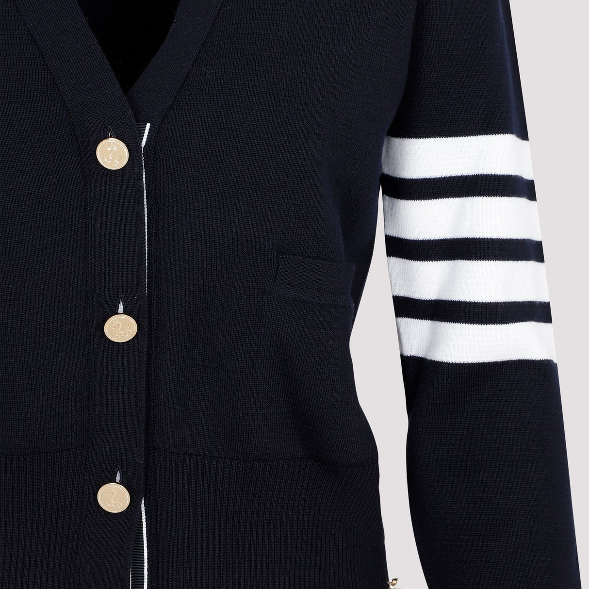 THOM BROWNE Classic Virgin Wool Cardigan