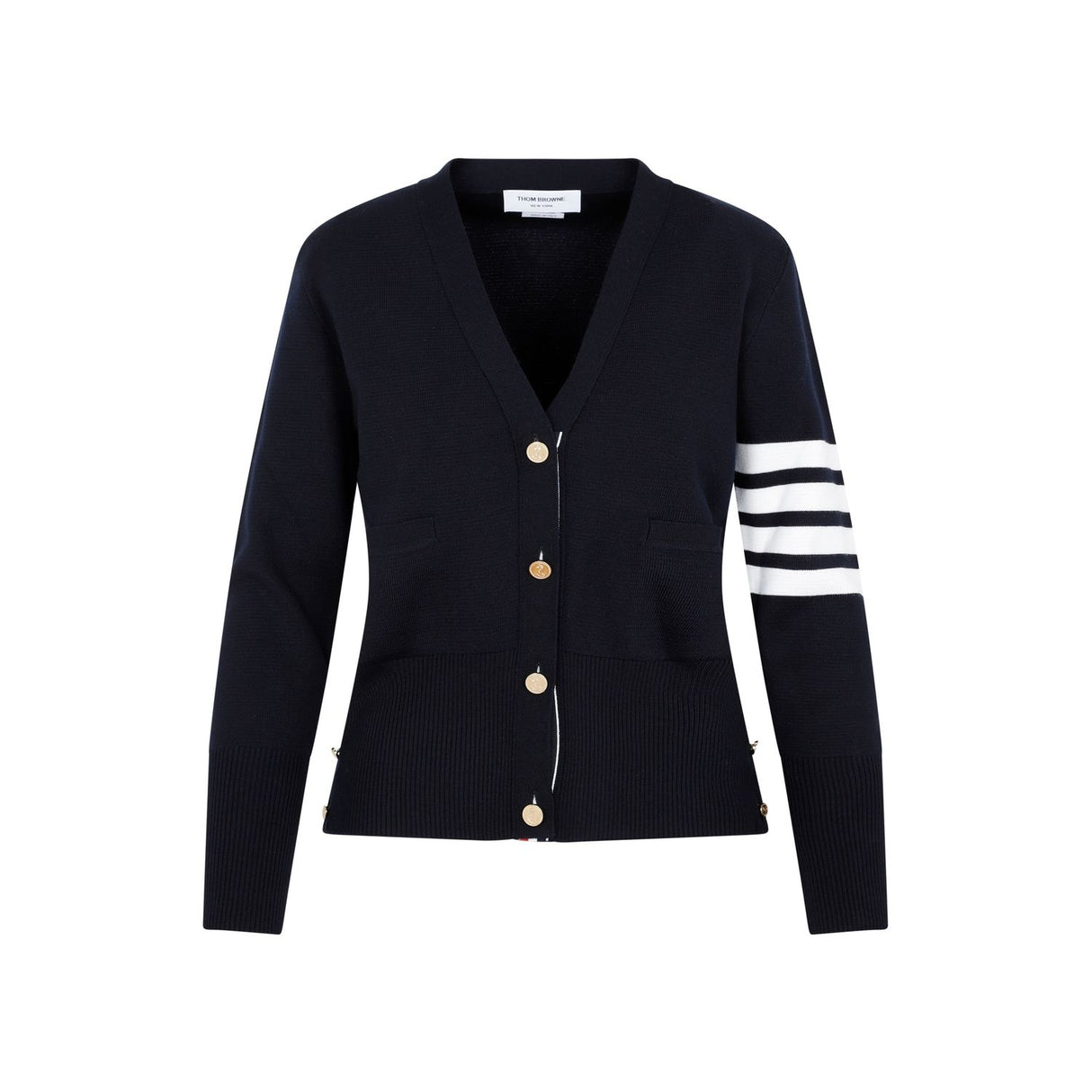 THOM BROWNE Classic Virgin Wool Cardigan