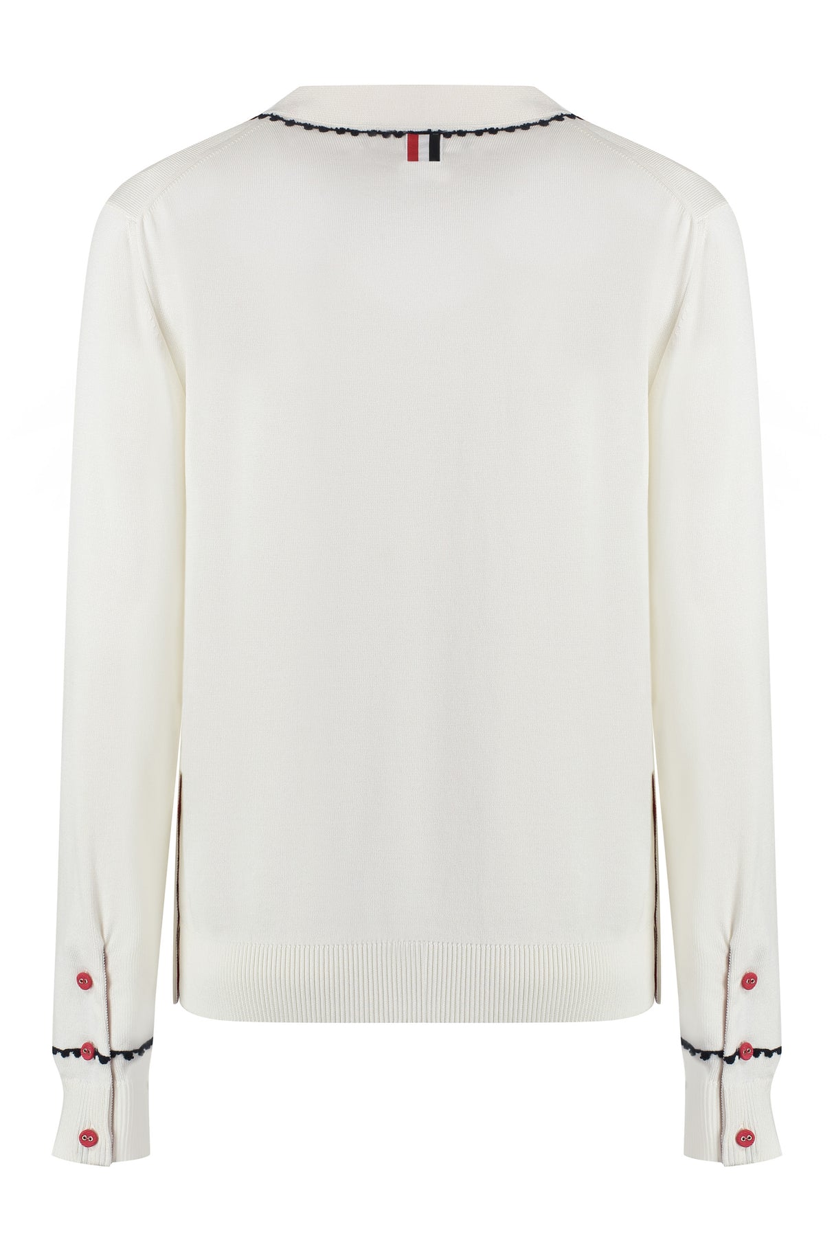 THOM BROWNE Silk and Cotton Cardigan with Contrast Trim