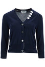 THOM BROWNE Pure Cotton 4-Bar Cardigan - Women's Regular Fit