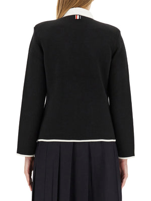 THOM BROWNE Women’s Regular Fit Collarless Jacket - Size 40 IT