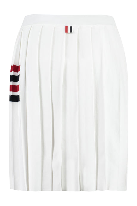 THOM BROWNE Pleated Knit Skirt with Elastic Waistband