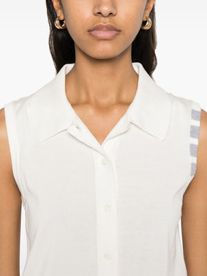 THOM BROWNE Sleeveless Front Button Cotton Top