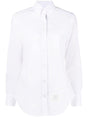 THOM BROWNE Elegant White Cotton Button-Down Shirt with RWB Stripe