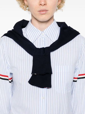 THOM BROWNE Cotton Striped Long Sleeve Shirt