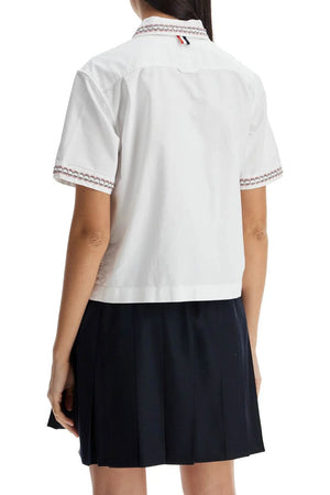 THOM BROWNE Cropped Oxford Mini Shirt for Women