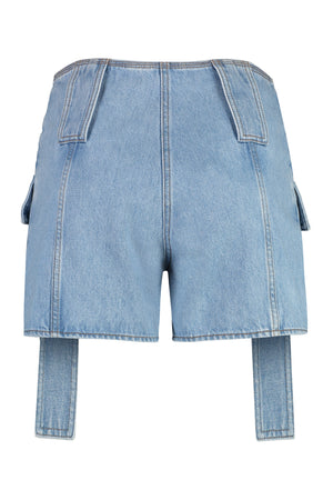 FENDI Women's Denim Shorts with Front Flap Pockets