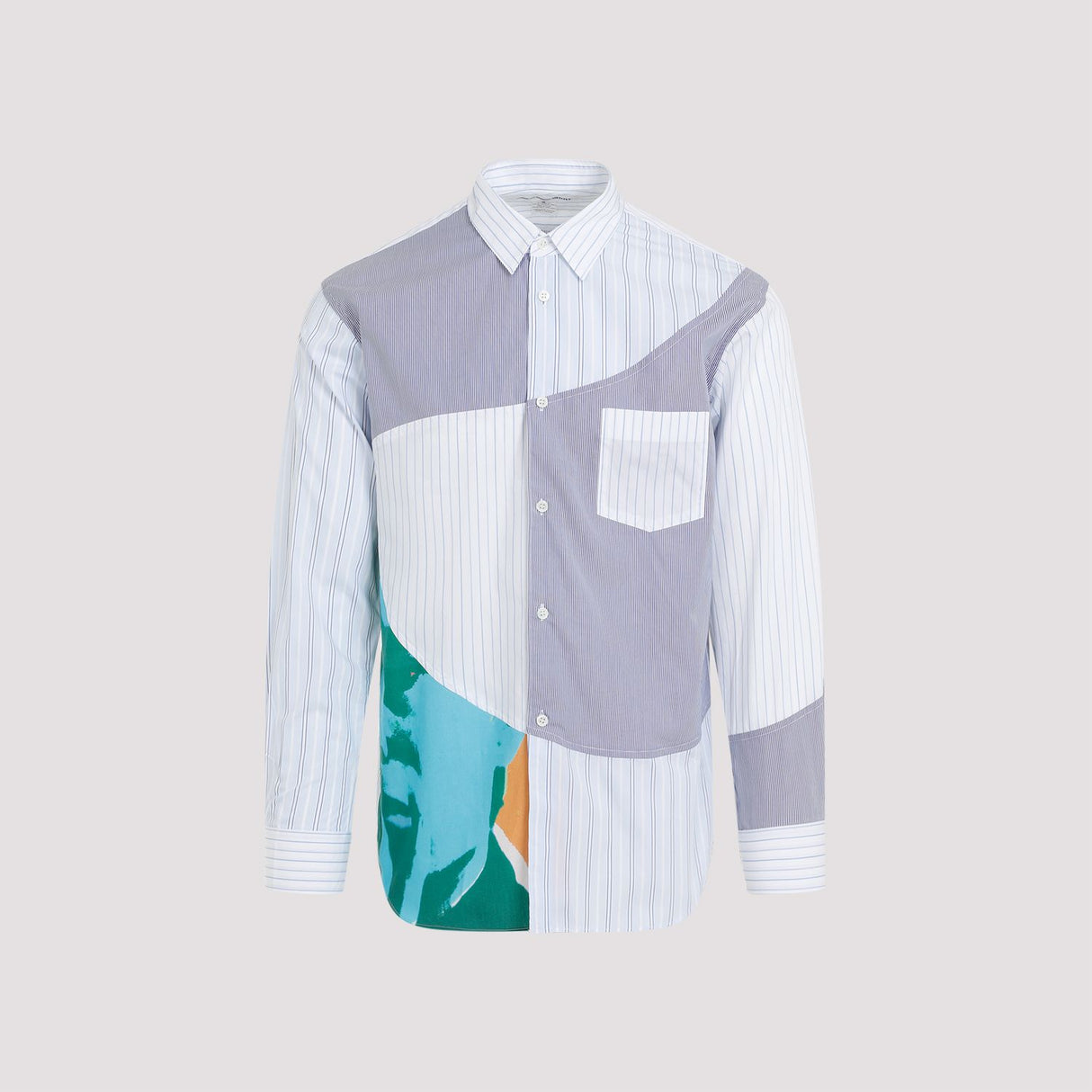 COMME DES GARÇONS SHIRT メンズ用ネイビーブルー綿ポプリンシャツ - SS24コレクション