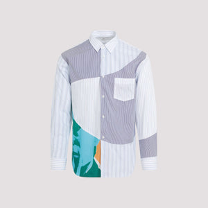 COMME DES GARÇONS SHIRT メンズ用ネイビーブルー綿ポプリンシャツ - SS24コレクション