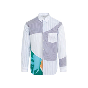 COMME DES GARÇONS SHIRT メンズ用ネイビーブルー綿ポプリンシャツ - SS24コレクション