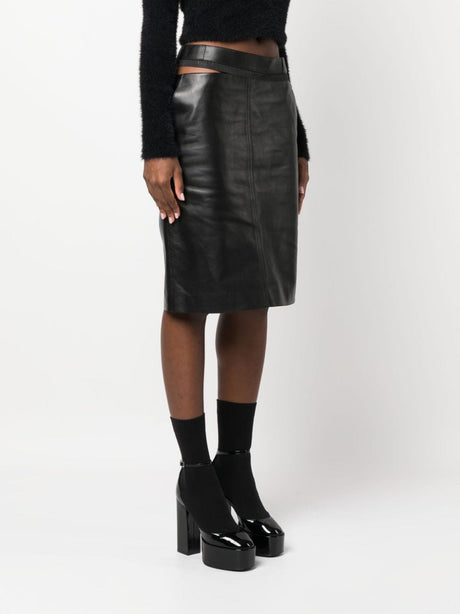 FENDI Stylish Leather Mini Skirt for Women - FW23 Collection