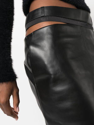 FENDI Stylish Leather Mini Skirt for Women - FW23 Collection