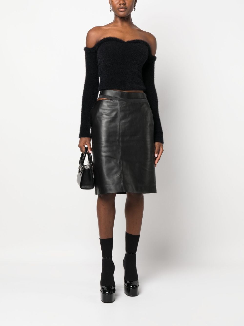 FENDI Stylish Leather Mini Skirt for Women - FW23 Collection