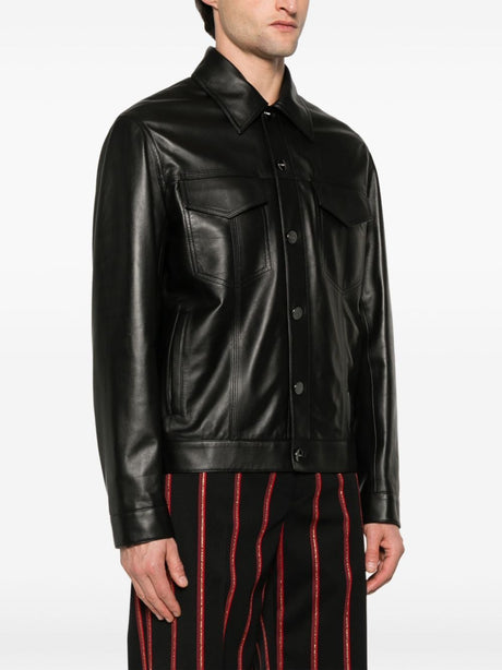 FENDI Embossed FF Patch Nappa Leather Blouson Jacket - SS25