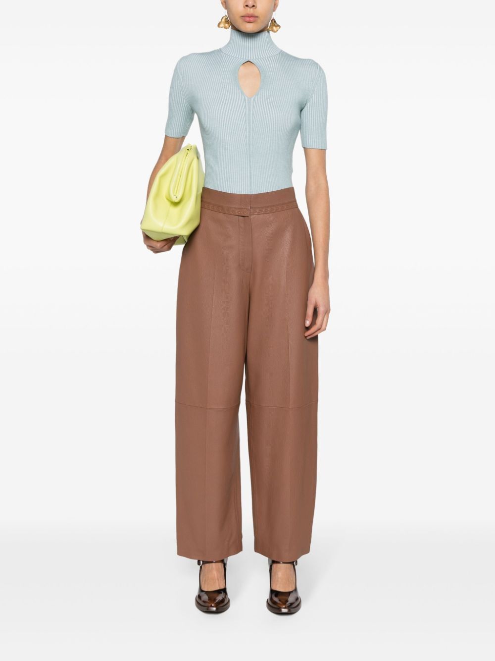 FENDI Leather Trousers for Women - SS24 Collection