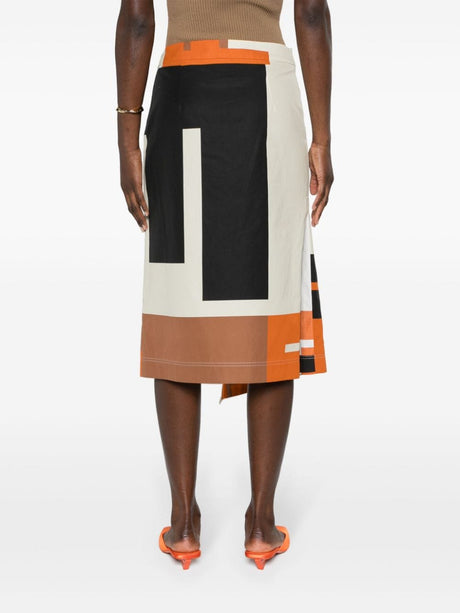 FENDI High-Waisted Maxi Puzzle Print Skirt