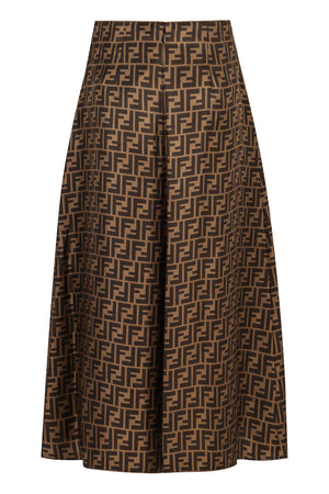 FENDI Flared Silk Twill Mini Skirt