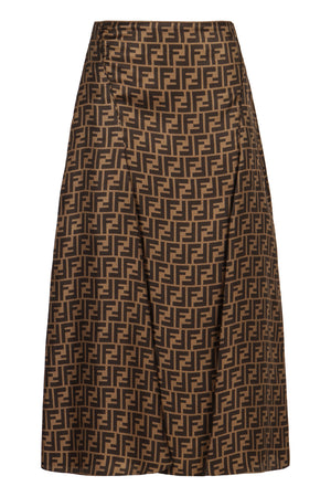 FENDI Flared Silk Twill Mini Skirt